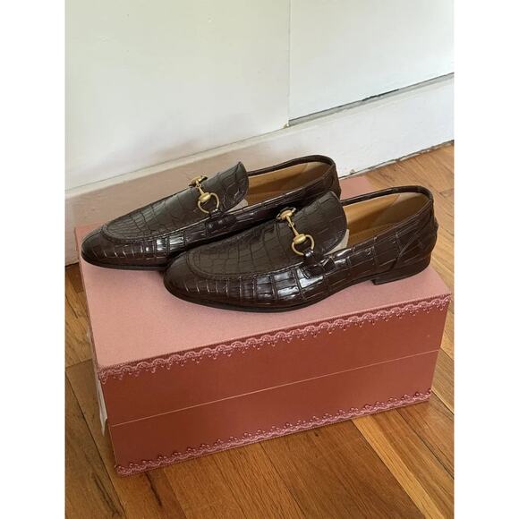 GUCCI Mens Genuine Crocodile Jordaan Horsebit Loafers Size 10 G, US 10.5 $4900* - Picture 6 of 6